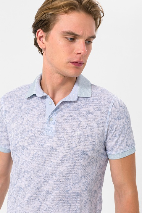 Felix Hardy, Tricou polo cu model, Alb/Albastru pastel
