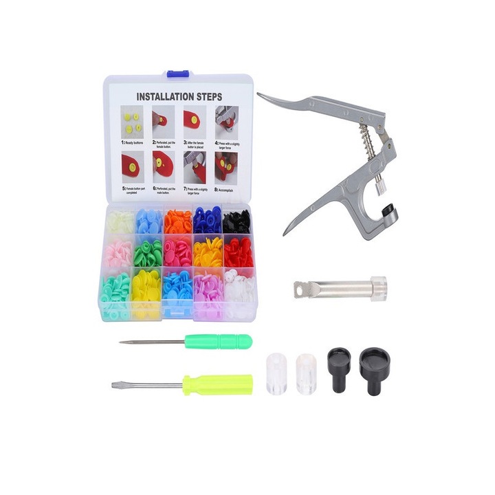 Set Capse Multicolore Etnalsailbo, Pliere Manuala, 11.5x11.5mm, Multicolor