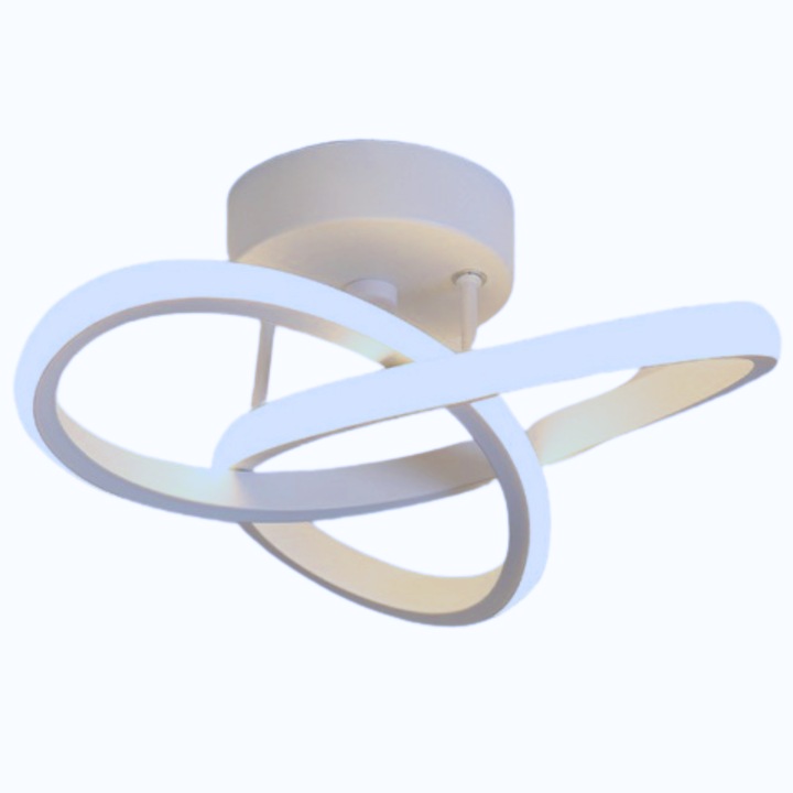 LED плафон, окачен, кръгъл полилей, бял