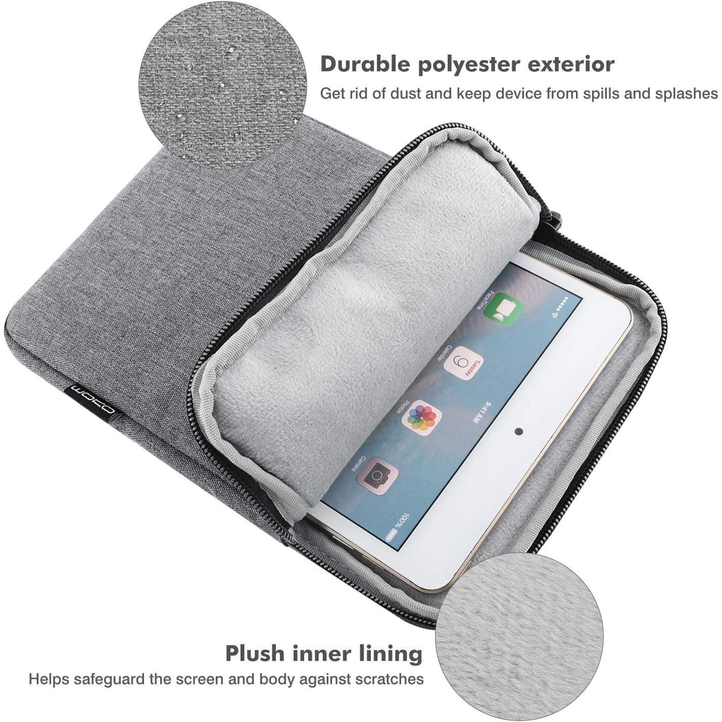 Husa de protectie pentru tablete, 10.1", compatibila Samsung/Apple, gri