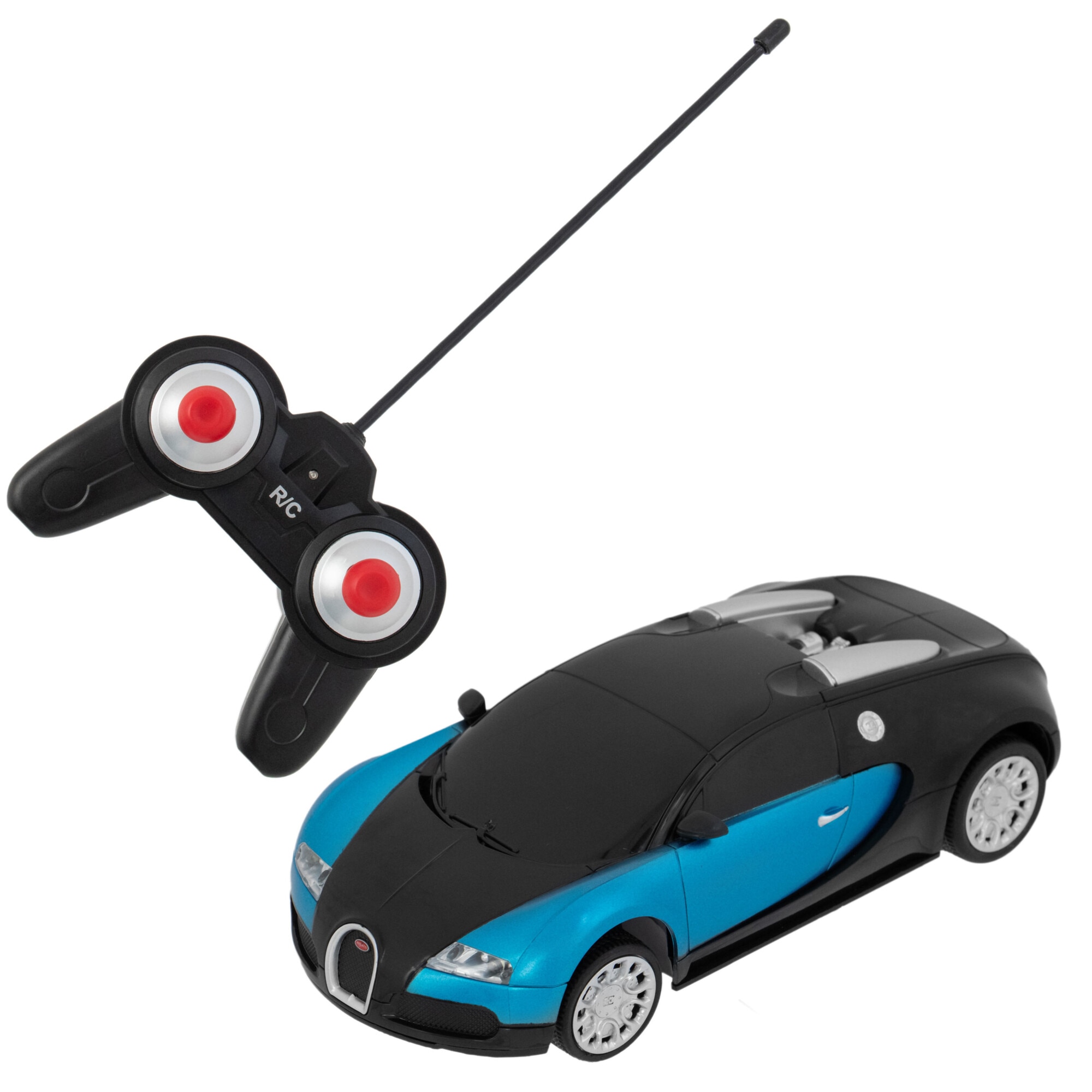 Masinuta cu telecomanda Mappy Bugatti Veyron 1.6 Grand Sport Scale, scara 1:24, negru / albastru