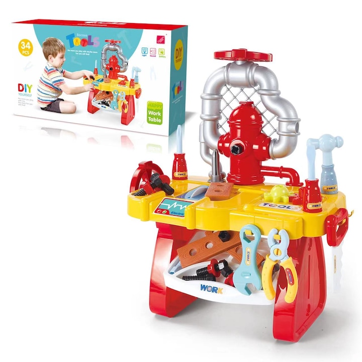 Banc de lucru multifunctional pentru copii, Mappy Micul Instalator, cu lumini si sunete