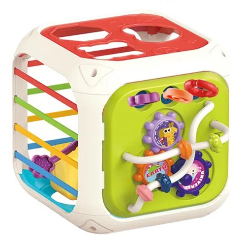 Jucarie interactiva Mappy Cubul cu activitati 6in1, cu forme pentru sortare