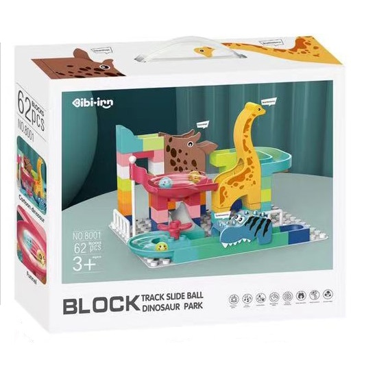 Set cuburi de constructie Mappy Dino Park, 62 piese