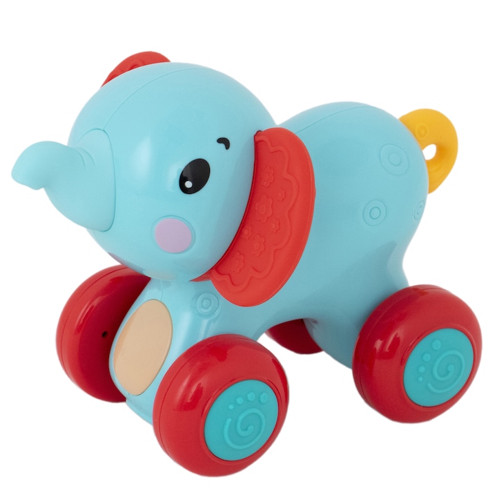 Jucarie pentru dentitie, cu roti, multifunctionala, Mappy Elefant
