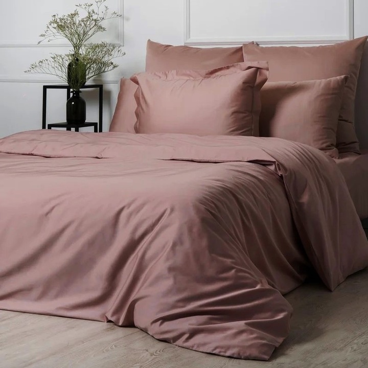 Чаршаф Kotonia Home Hotel - 220x240 см, 100% памук, сатен Damascus DeLux, шоколад