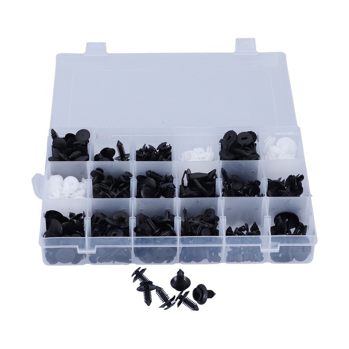 Set 415 cleme de fixare auto Etnalsailbo, plastic ABS, universal, cutie sortare