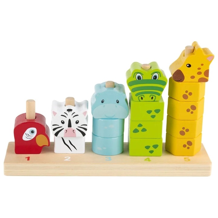 Animale de stivuit din lemn 1an+ Playtive