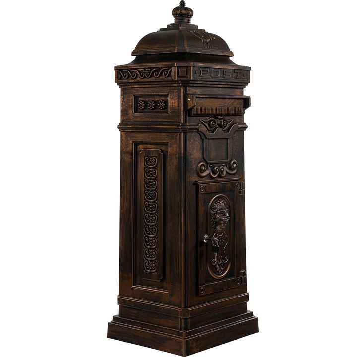 Cutie postala, tip stalp, bronz finisaj antic, STILISTA