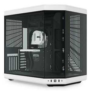 Carcasa HYTE Y70, Dual Chamber, Mid-Tower, ATX, Sticlă Securizată lateral/fata, riser PCIe inclus, Negru/Alb