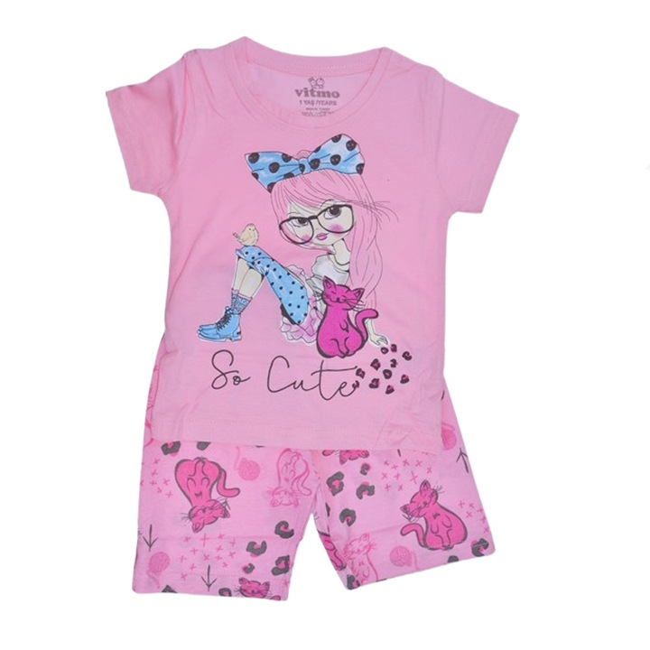 Nyári pizsama lányoknak Mini Junior VTMO-51103, Pink 108709