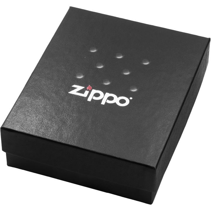 Set Bricheta Zippo, Etui Piele Maro, Alama, Rezistenta la Vant, in Cutie Cadou