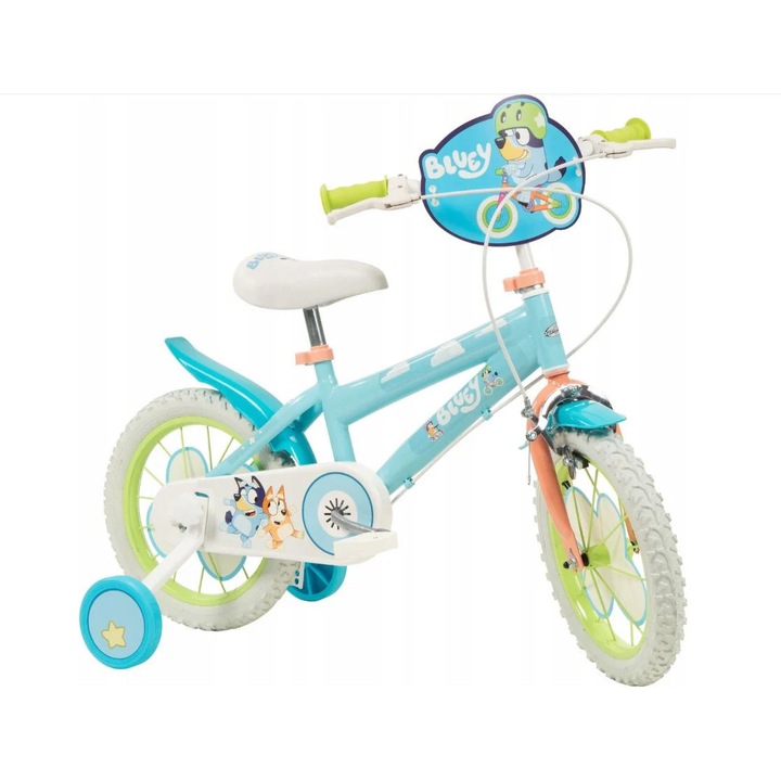Bicicleta copii Bluey 14", albastru-verde