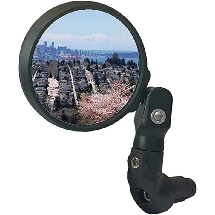Огледало за велосипед, Гъвкаво, Въртене на 360 градуса, ABS, PVC, Черен