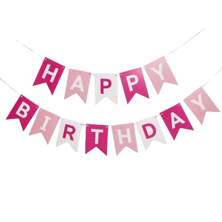 Decoratiune aniversare, Sunmostar, roz, 12x17cm