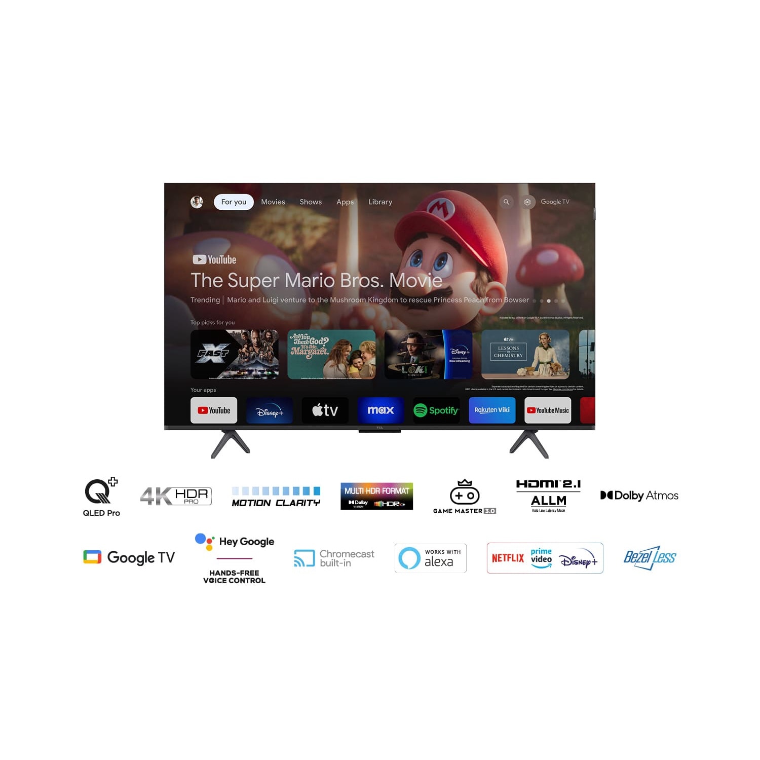 Televizor Smart TCL 50T7B, 126 cm, 4K UHD, QLED, HDR, Seria T7B, Clasa F