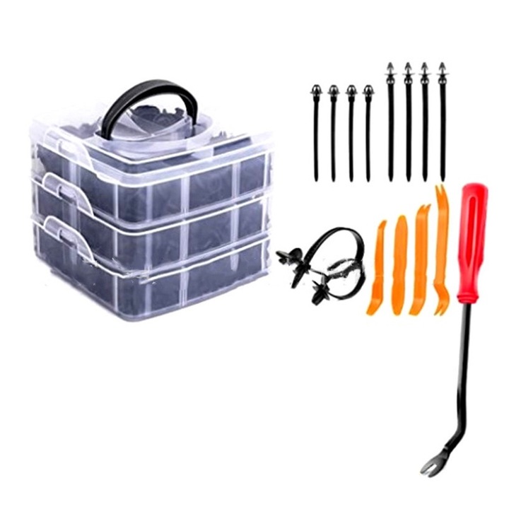Set de Nituri Auto Etnalsailbo, Plastic, Montaj Sigur, Cutie Organizatoare, 635 buc