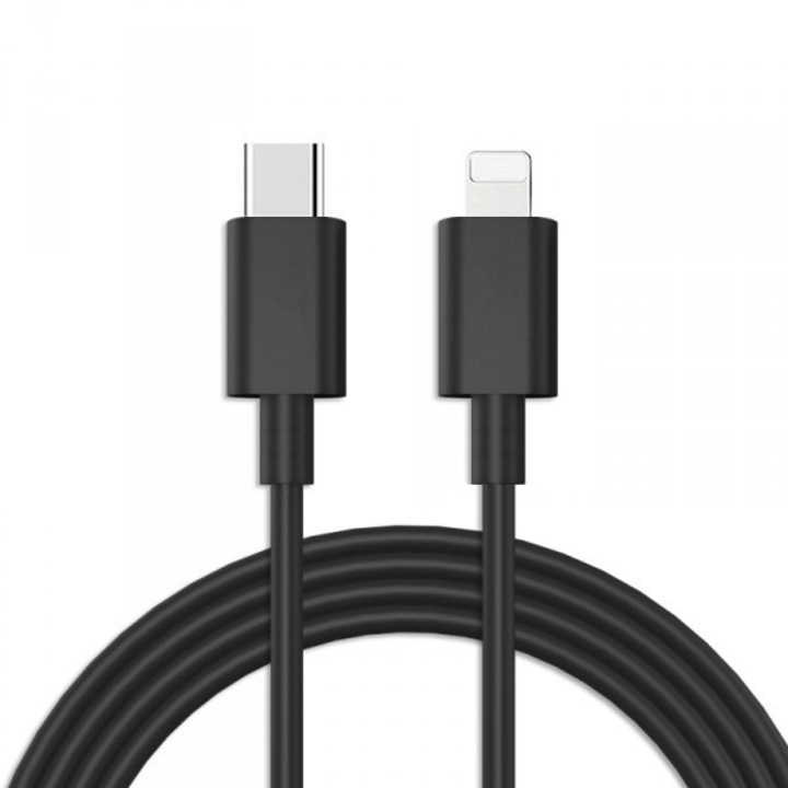 Cablu incarcare si date compatibil cu Apple iPhone USB Type-C la Lightning, 1m, negru