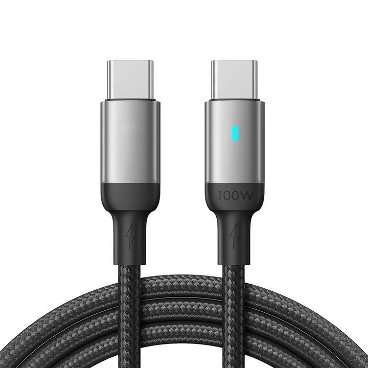 Cablu Data Power Type-C la Type-C Fast Charging 100W, GEAR Fit, 480Mbps, 1.2m, V59, Alumix, Deep Dark