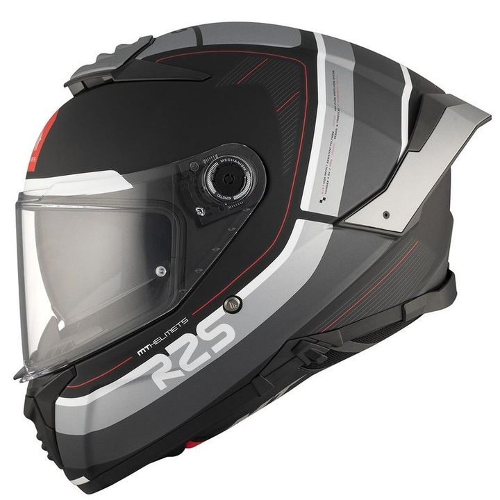 Casca integrala moto MT Thunder 4 cu ochelari integrati, R25 negru-gri mat, M 57-58cm