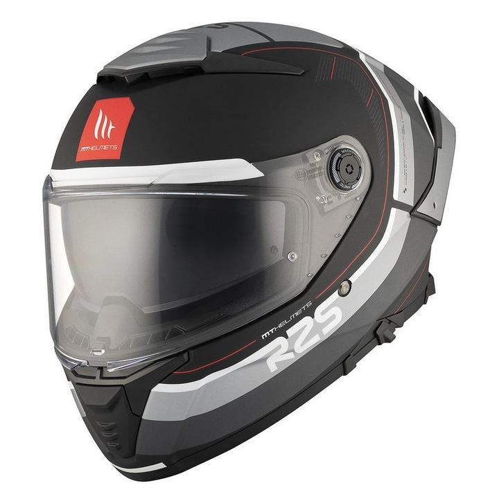 Casca integrala moto MT Thunder 4 cu ochelari integrati, R25 negru-gri mat, M 57-58cm