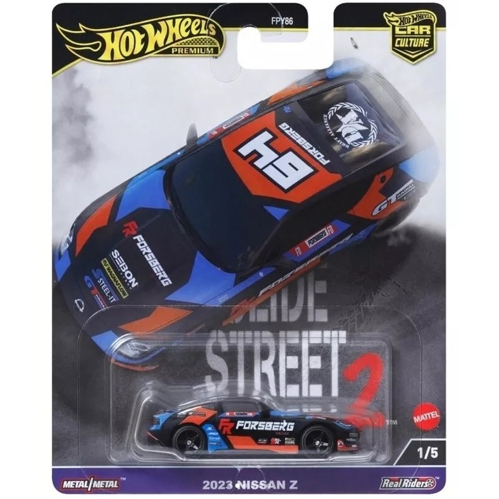 Метална кола Hot Wheels Premium, Car Culture, Slide Street 2, HKC86, 2023 Nissan Z, 1:64, Черен