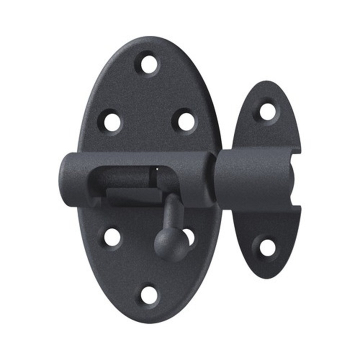 Zavor Metalic Universal Alberts Ovado 75x40mm, Blocare Prin Rabatare, Otel Zincat Negru