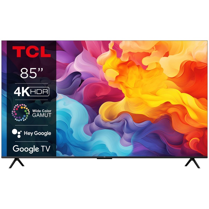 Телевизор TCL LED 85V6B, 214 см, Smart Google TV, 4K Ultra HD, клас F