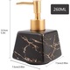 Dozator de sapun ceramic, Tovbmup, model marmura, negru/auriu, 260ml