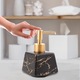 Dozator de sapun ceramic, Tovbmup, model marmura, negru/auriu, 260ml