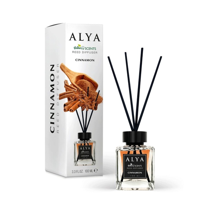 Fahéjas légfrissítő, Alya, Reed diffúzor, 100ml