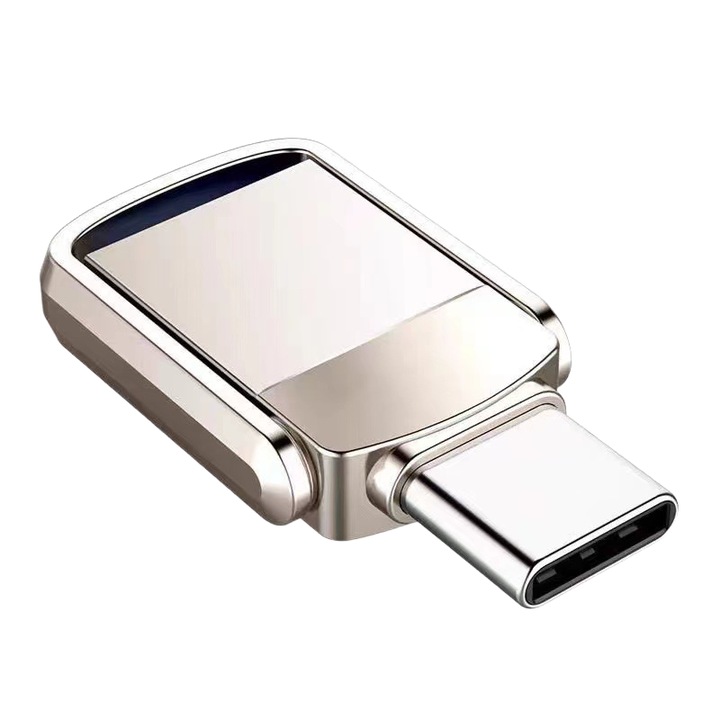 USB memória, USB-C, 512 GB, ezüst, fém