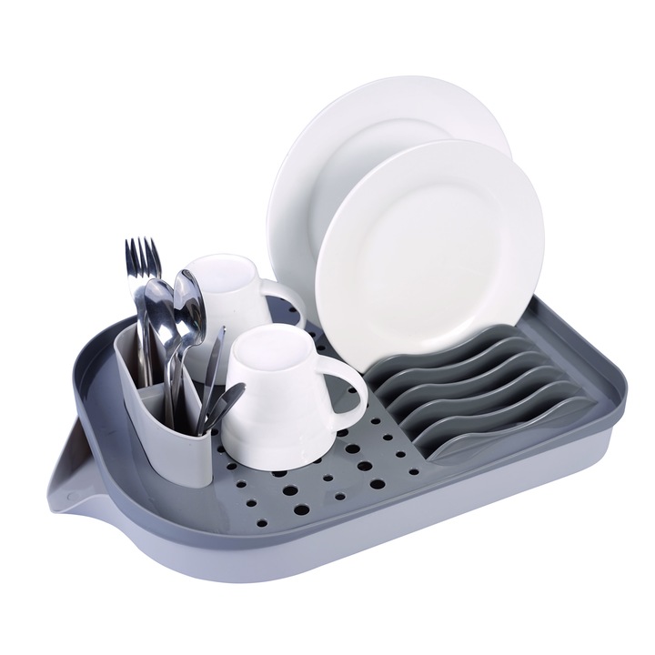 Suport vase, din plastic, cu tava si suport tacamuri, Dimensiuni 47.50 x 32.50 x 12 cm, Grunberg GR3238