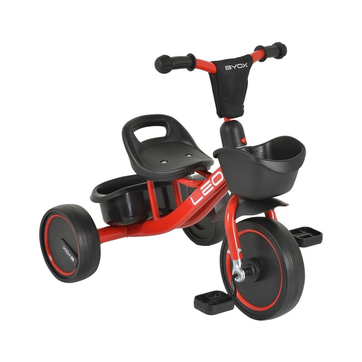 Tricicleta pentru copii Byox Leo, 3 ani+, pana la 25 kg, Rosu