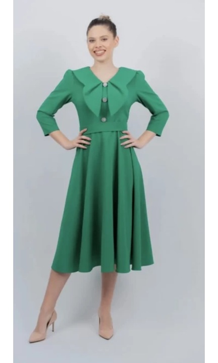 ShineFashion női ruha, Taft, 3XL-Magas INTL, Zöld