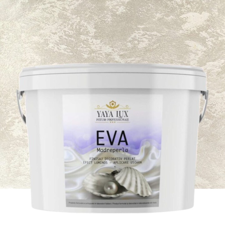 Vopsea decorativa de Lux, Eva Madreperla cu Fulgi de Sticla, Bej Deschis, 2.5 Litri