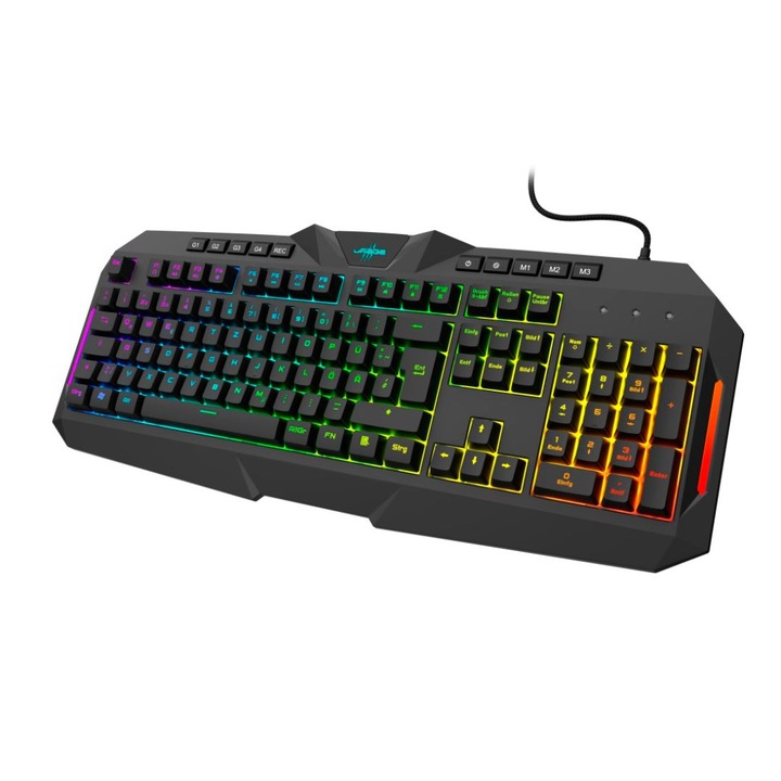 Tastatura Hama uRage Exodus 700S, semi-mecanica, iluminare RGB, switch Blue, negru