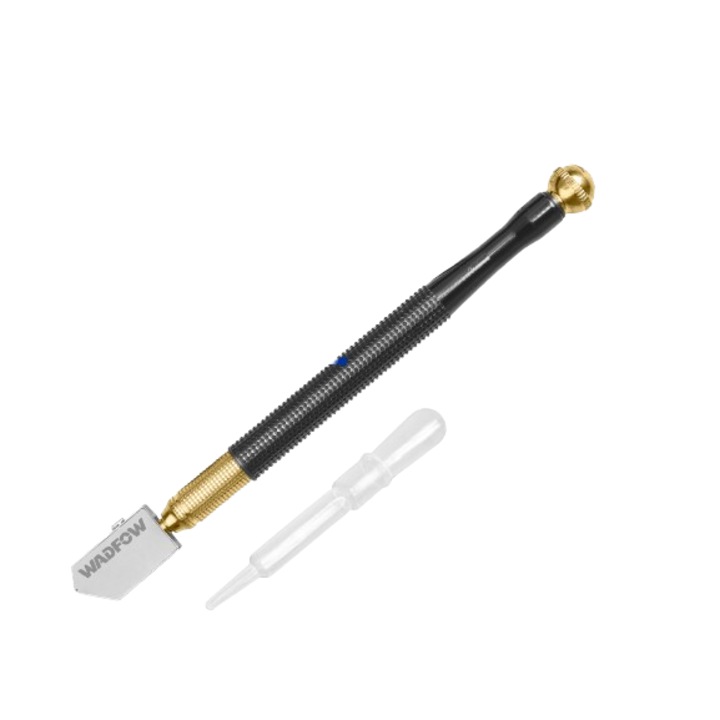 Diamant cu ulei pentru taiat sticla Wadfow, 173mm, corp fier, include pipeta