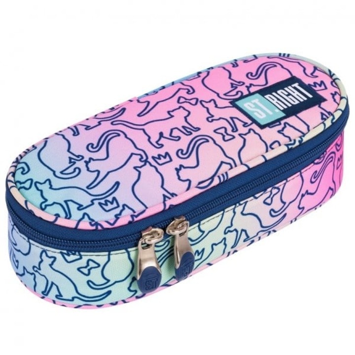 Penar borseta 1 compartiment, 1 extensie, oval, Majewski, Colectia Ombre Cats 2024, PC-01, 20.5x9.5x5 cm