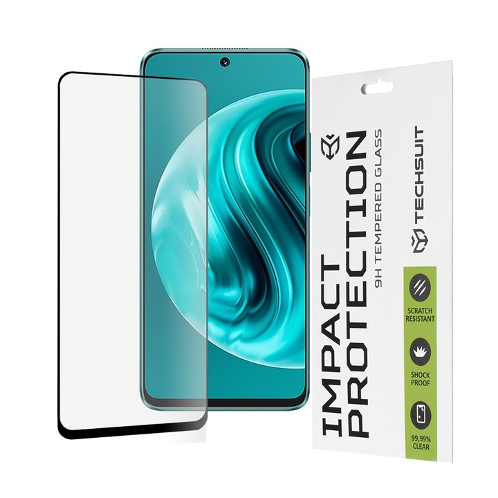 Fólia Huawei nova 12i telefonhoz - Techsuit 111D Full Cover / Full Glue Glass - Fekete