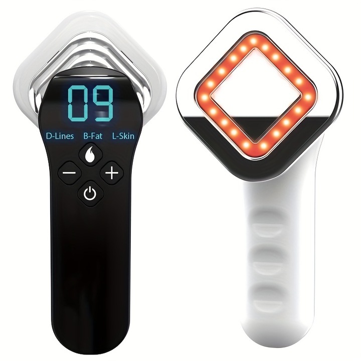 Aparat de masaj pentru slabit fara fir, CENYEDA, anticelulitic, remodelare corporala, radio frecventa, microcurent, lumina rosie si caldura, alb
