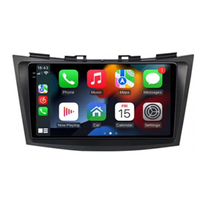 NAVI-IT GPS-navigációs rendszer kompatibilis Suzuki Swift 2011-2015, 4 GB RAM 32 ROM, Android 13, QLED kijelző, 9,5" 2K, DSP, Carplay, Android Auto, Internet, Youtube, Waze, WI-FI, USB, Bluetooth