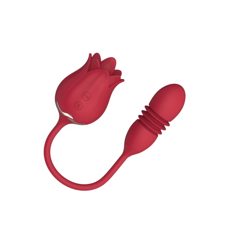 Ultrarealisztikus rózsaműpé, Klitorisz stimulátor, G-pont, vagina, anális, 10 vibrációs mód, innovatív dizájn, puha orvosi szilikon, vízálló, nem mérgező, szagtalan