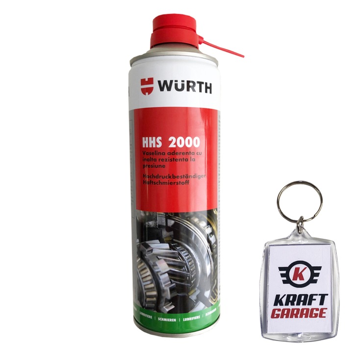 Set Spray Vaselina HHS 2000, 500ml, Wurth, cu Breloc Kraftgarage