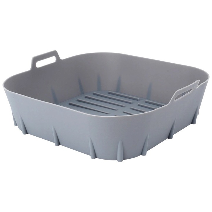 Insertie din silicon pentru friteuza fara grasimi Air Fryer, gri 22 cm