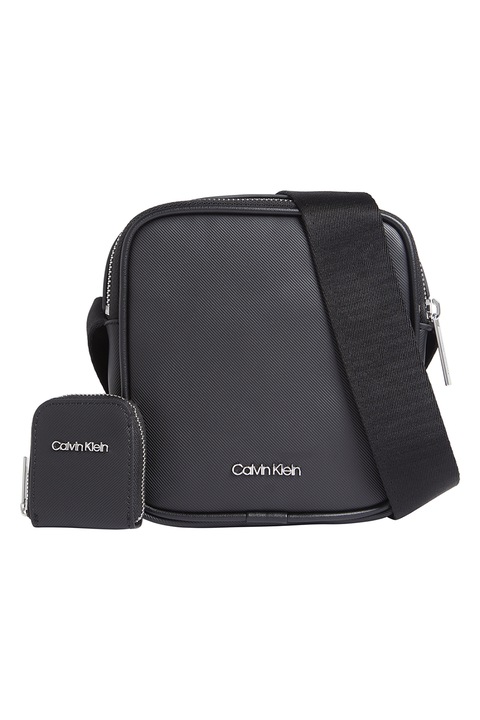 CALVIN KLEIN, Crossbody táska külső tokkal, Fekete