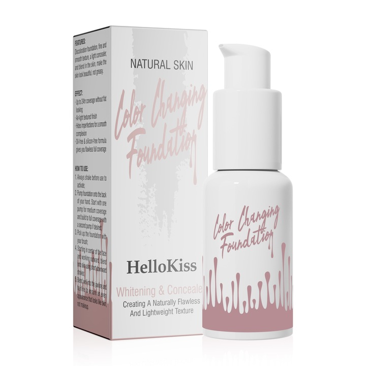 Fond de ten BB Cream, HelloKiss, textura lejera, rezistent