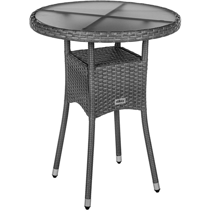 Masa rotunda pentru gradina, 60 cm, gri, STILISTA®