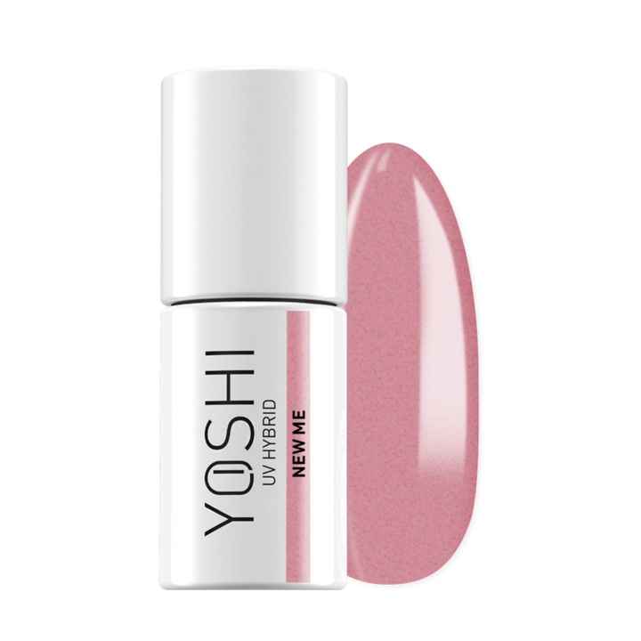 Lac de unghii hybrid Yoshi New Me, roz, glitter, 6ml