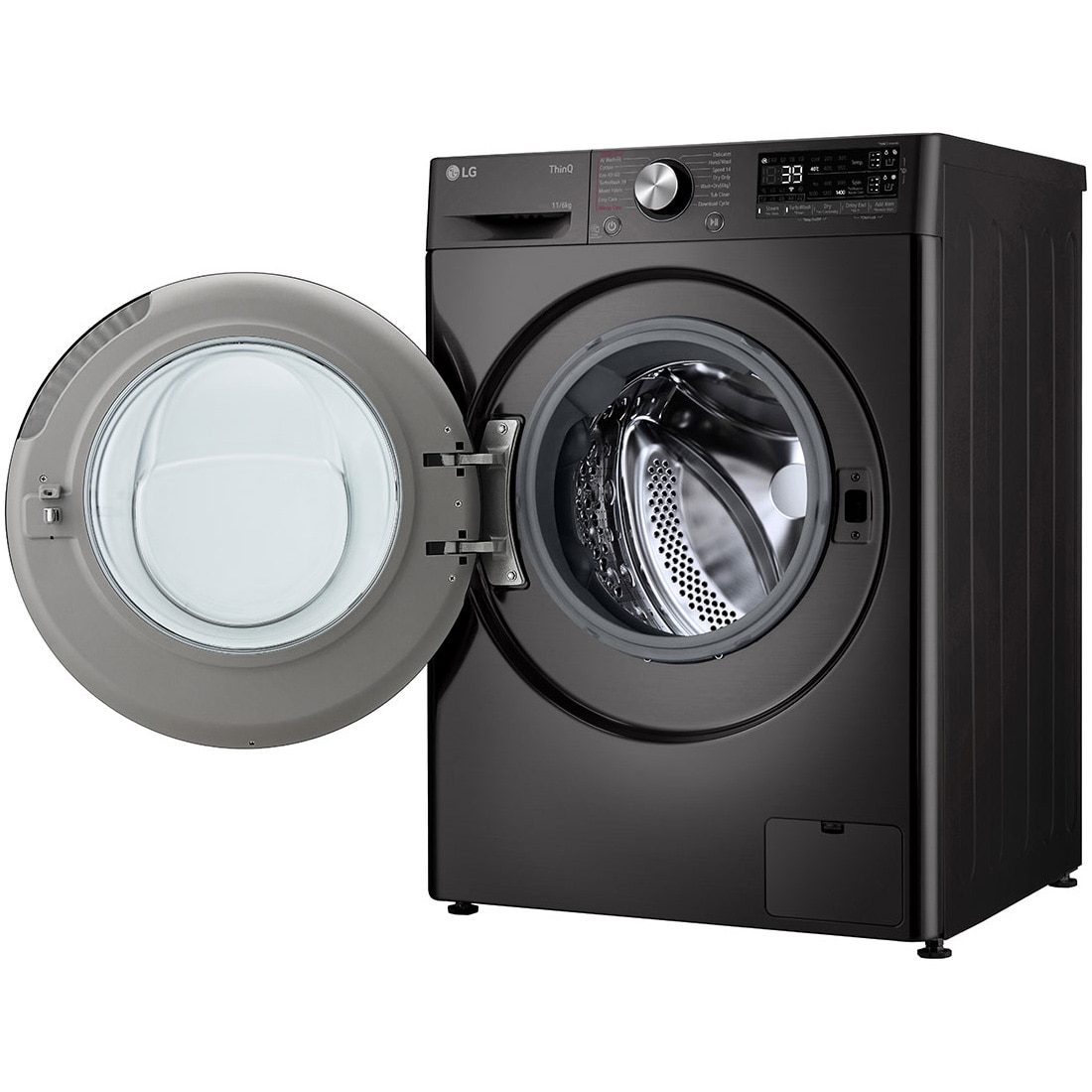 Masina spalat cu uscator LG F4DR711S2BA, Spalare 11 kg / Uscare 6kg, 1400 RPM, Motor Direct Drive Inverter, Spa, Turbo Wash 39, Wi-Fi, Clasa D, Autodose, Negru